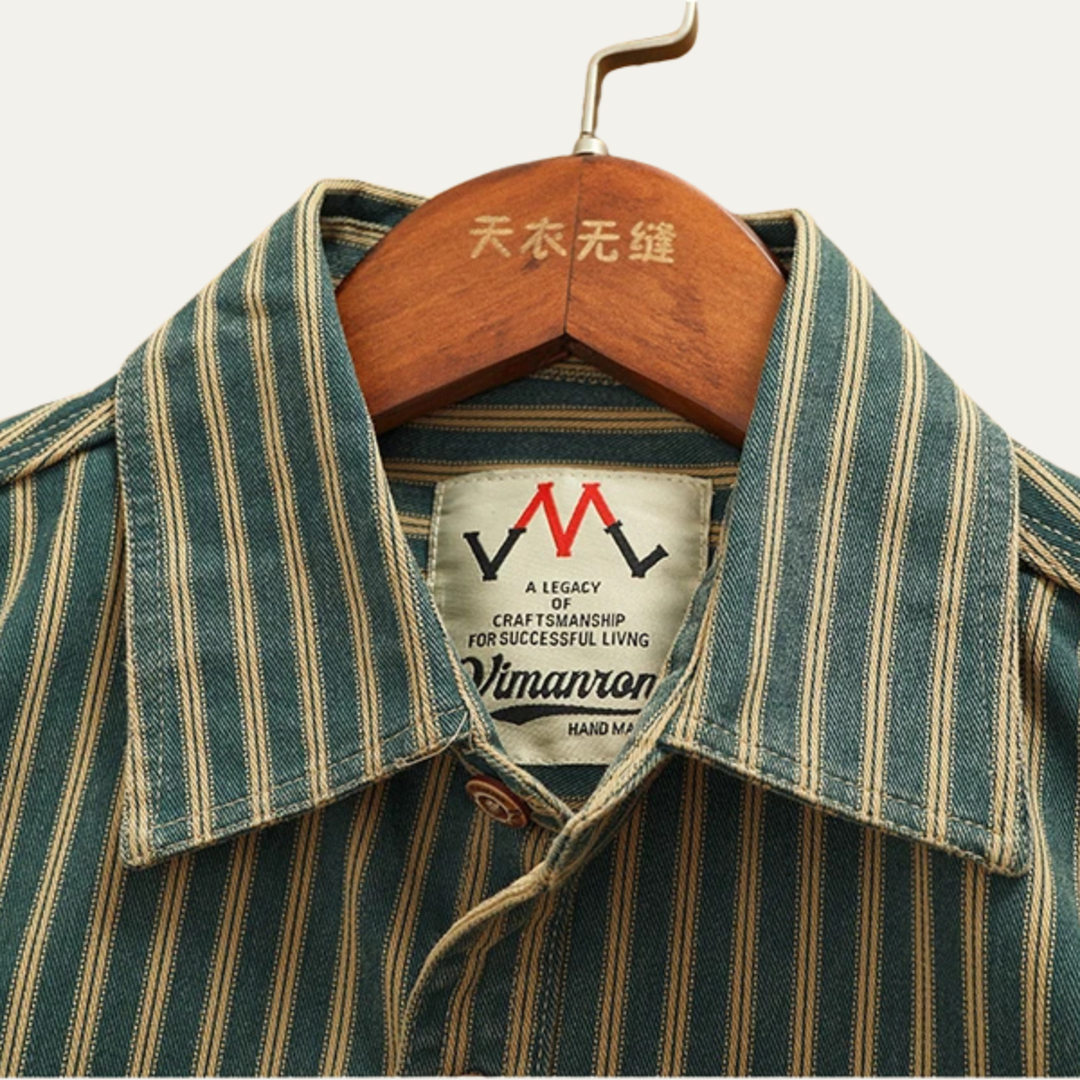 La chemise en denim à rayures verticales nostalgique pour homme Willowfall