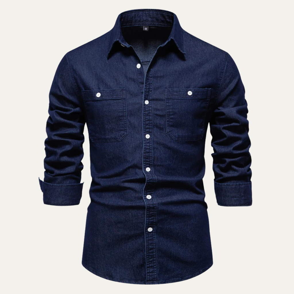 La chemise en denim slim fit pour hommes Crestfall Ridge avec poches doubles