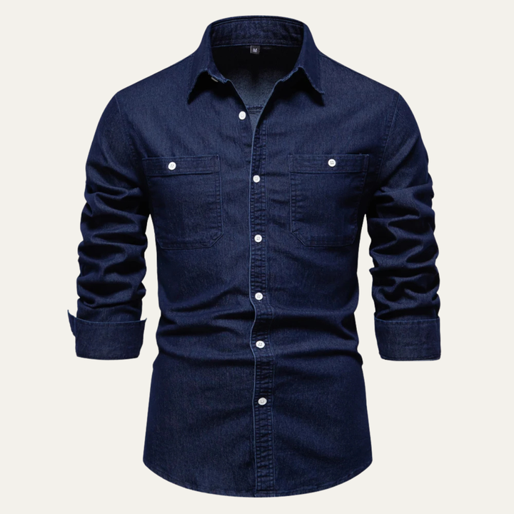 La chemise en denim slim fit pour hommes Crestfall Ridge avec poches doubles