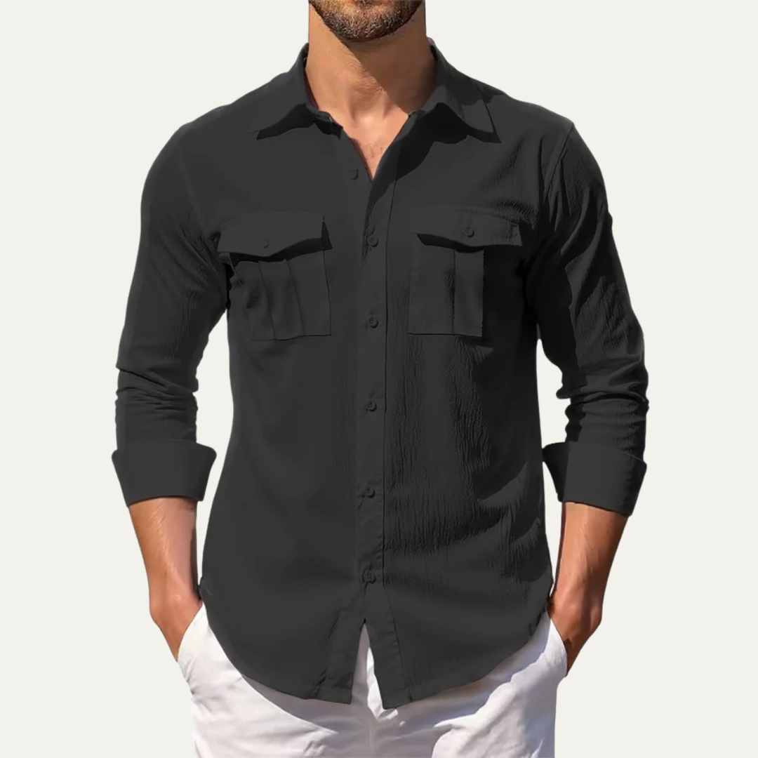 La chemise décontractée en lin pour homme Hillcrest Ridge à double poche