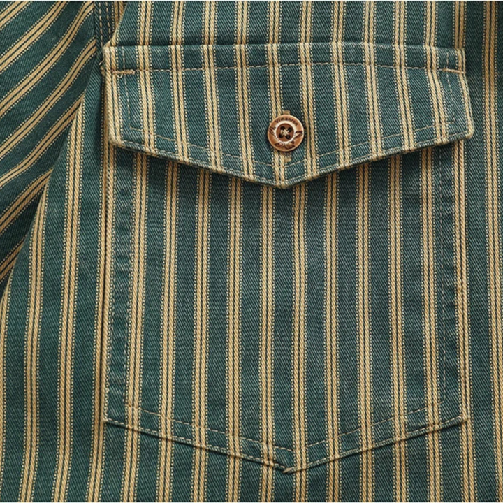 La chemise en denim à rayures verticales nostalgique pour homme Willowfall