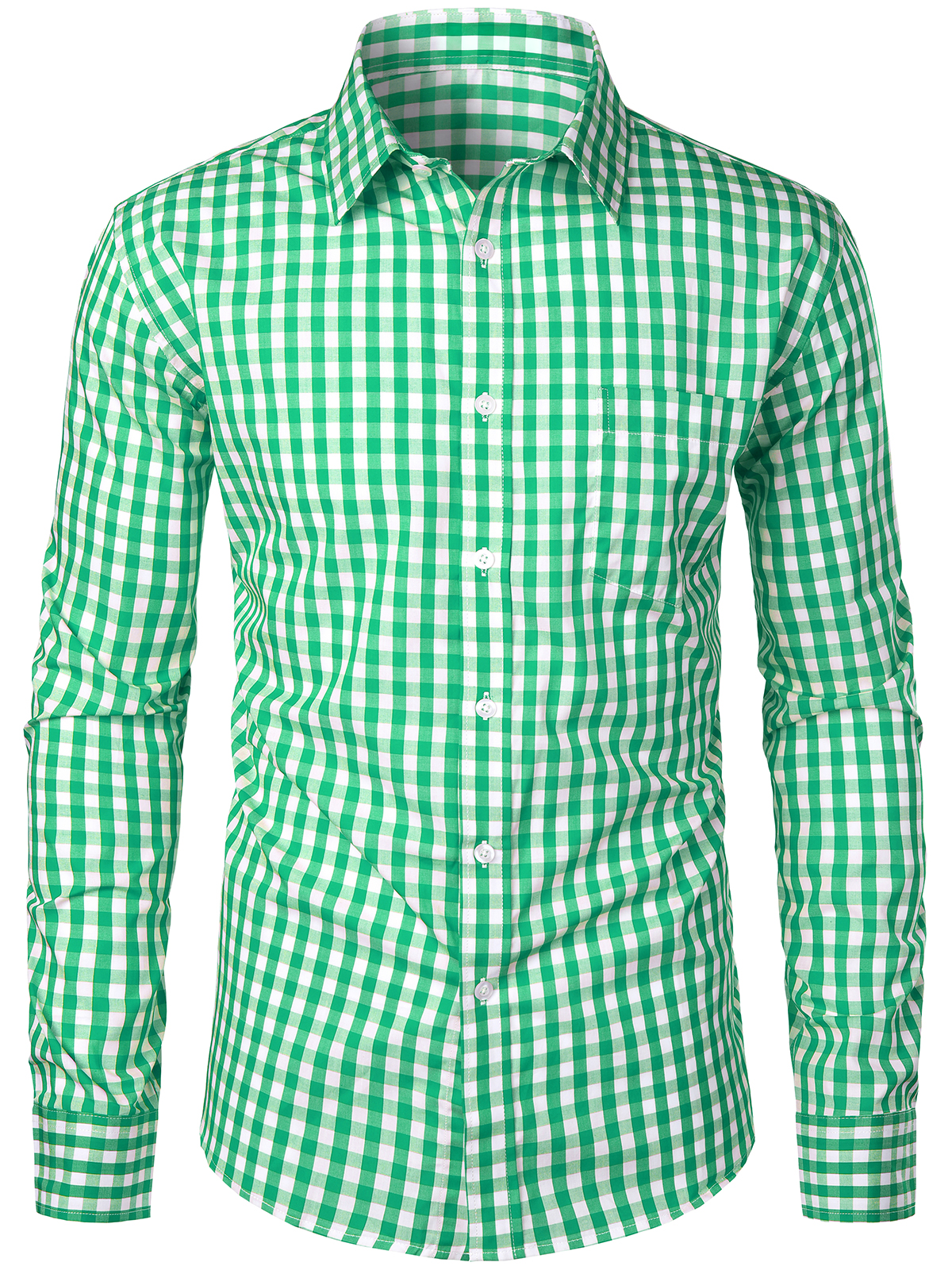 Chemise coupe classique en coton à carreaux