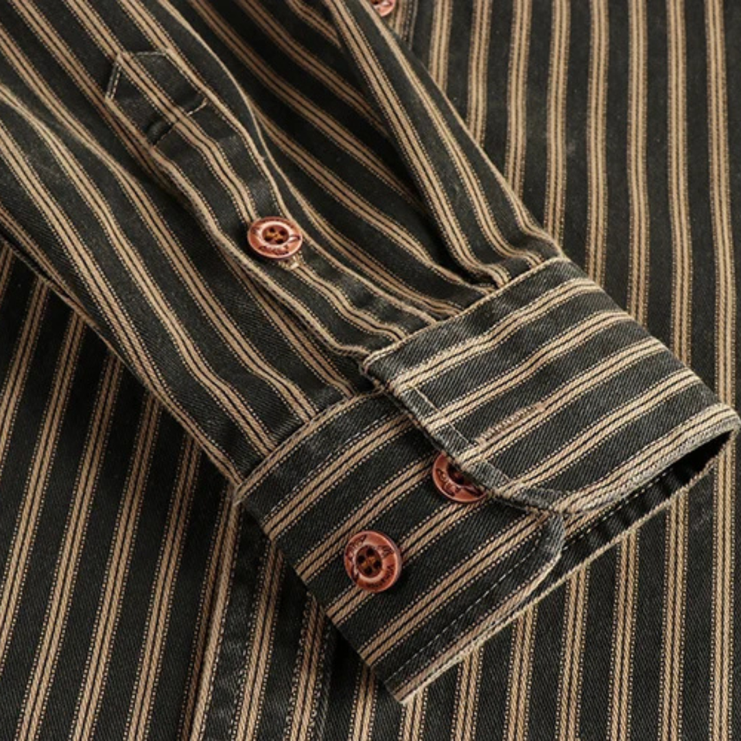 La chemise à boutons rayée rétro décontractée pour homme Stratford Hill