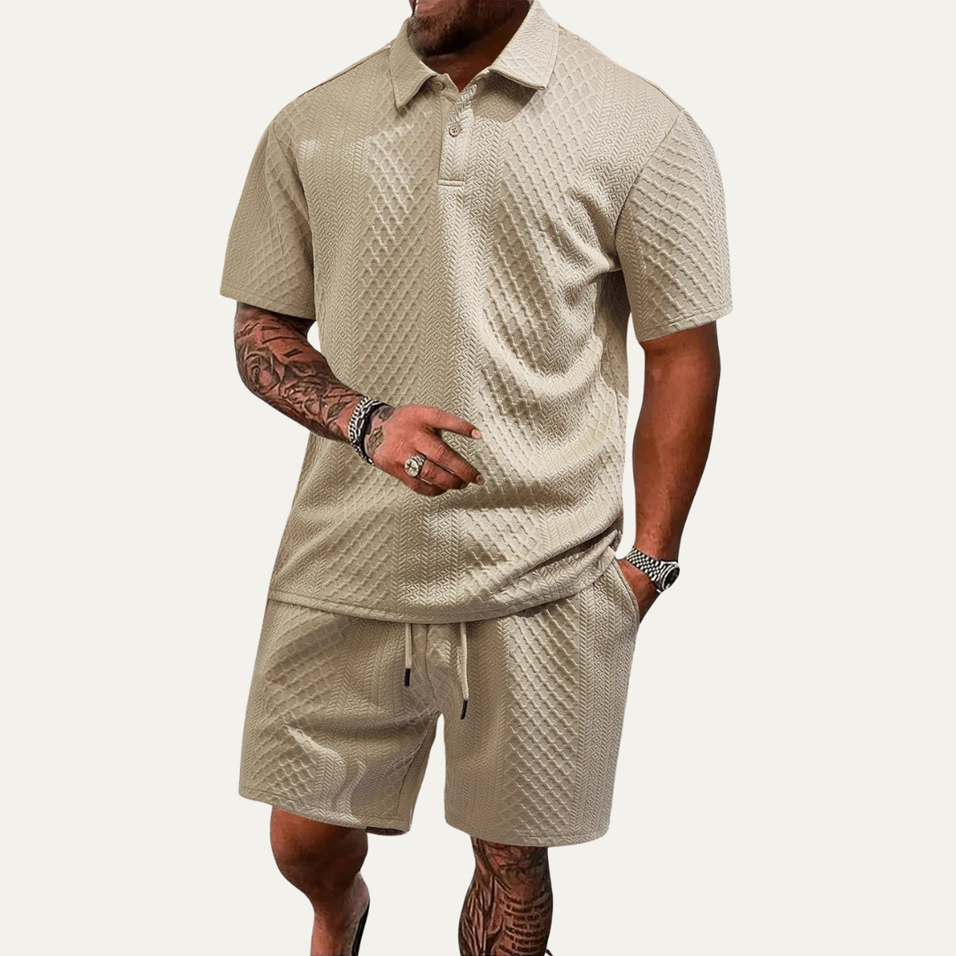 Le Set Polo et Shorts Jacquard d&