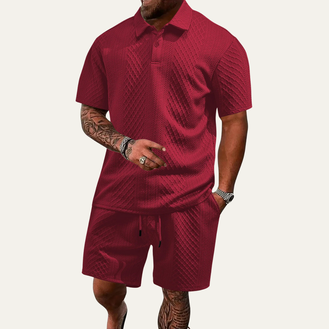 Le Set Polo et Shorts Jacquard d&