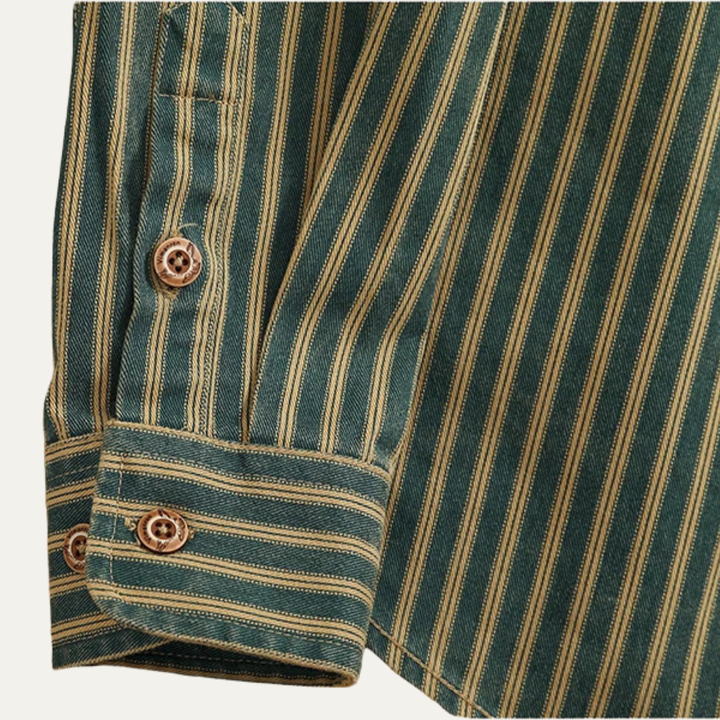 La chemise en denim à rayures verticales nostalgique pour homme Willowfall