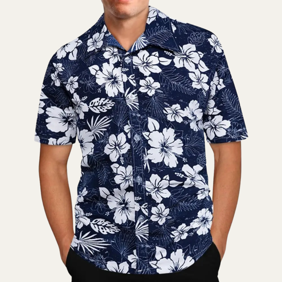 La chemise hawaïenne décontractée pour hommes Brookland avec imprimé tropical de noix de coco