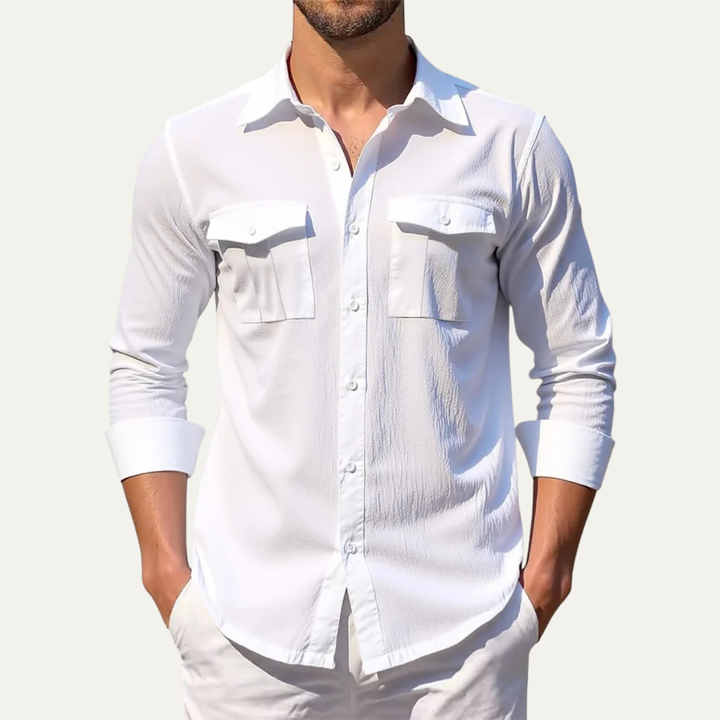 La chemise décontractée en lin pour homme Hillcrest Ridge à double poche