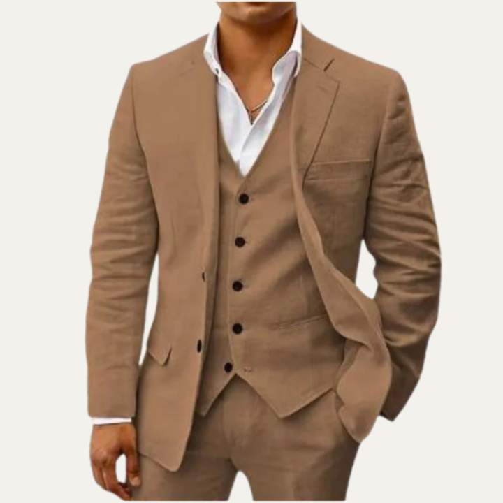 Le Costume en Lin 3 Pièces pour Hommes Oakridge – Ensemble Classique Respirant d&
