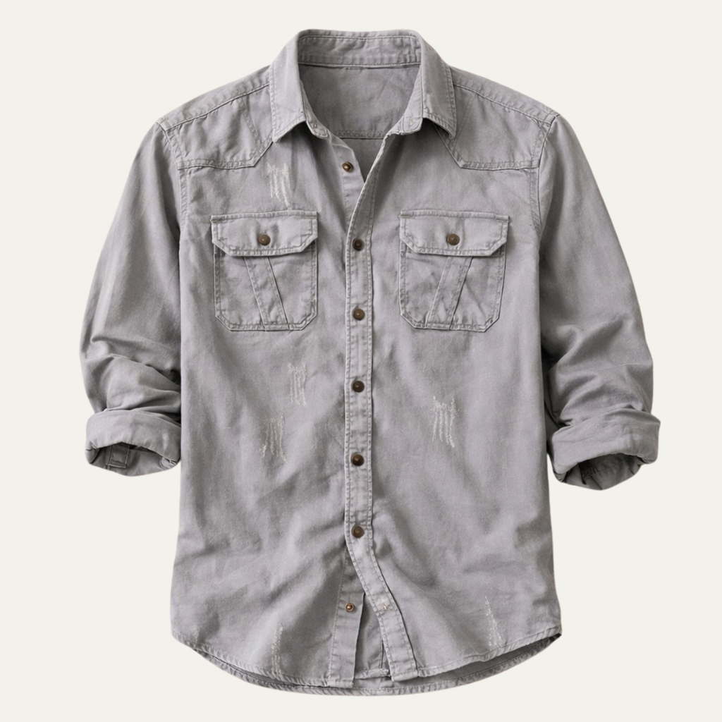 Chemise en Denim Décontractée pour Homme Millridge avec Poches Doubles