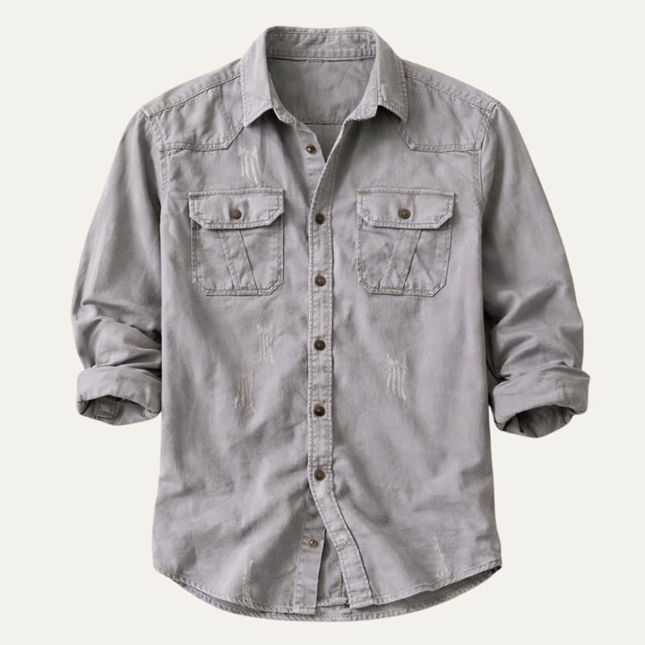 Chemise en Denim Décontractée pour Homme Millridge avec Poches Doubles