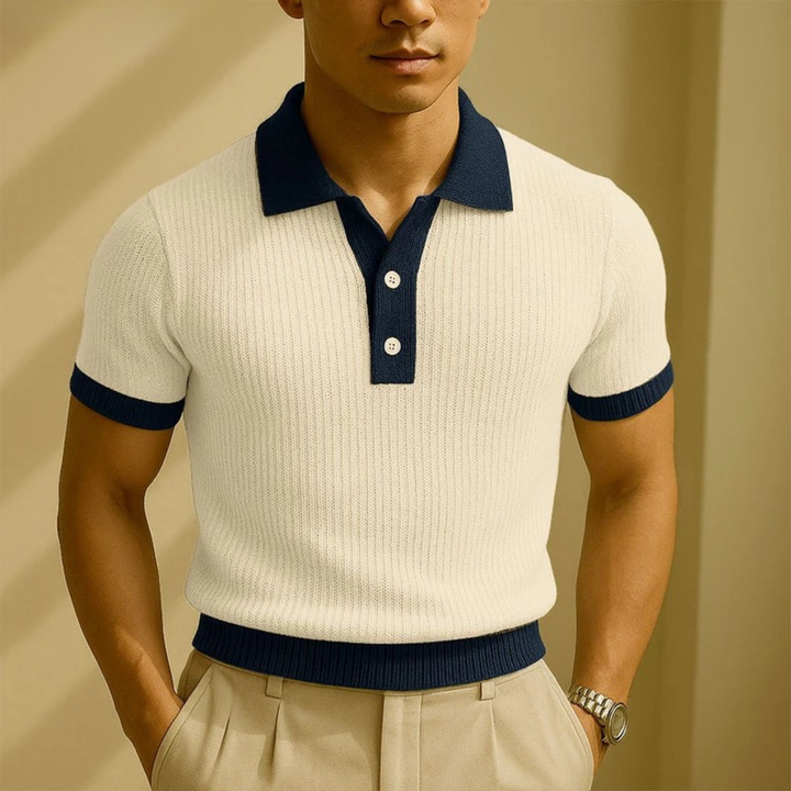 Le Polo T-Shirt en Tricot Patchwork pour Homme Monferrato