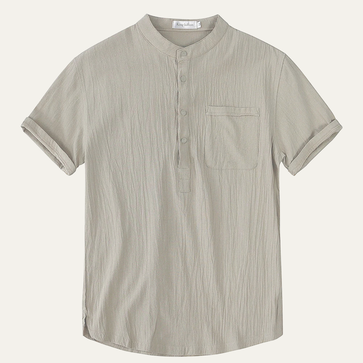 La chemise Henley en coton et lin doux pour hommes Inverness