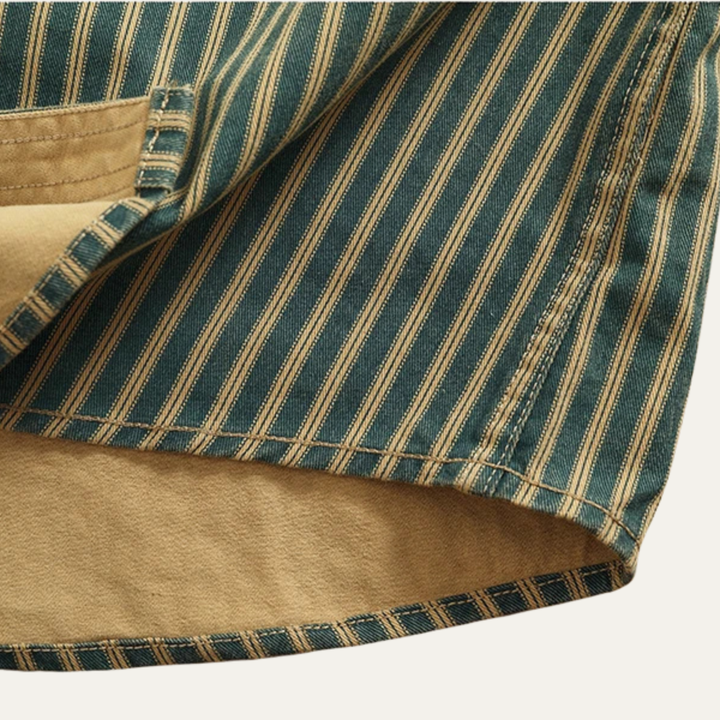 La chemise en denim à rayures verticales nostalgique pour homme Willowfall