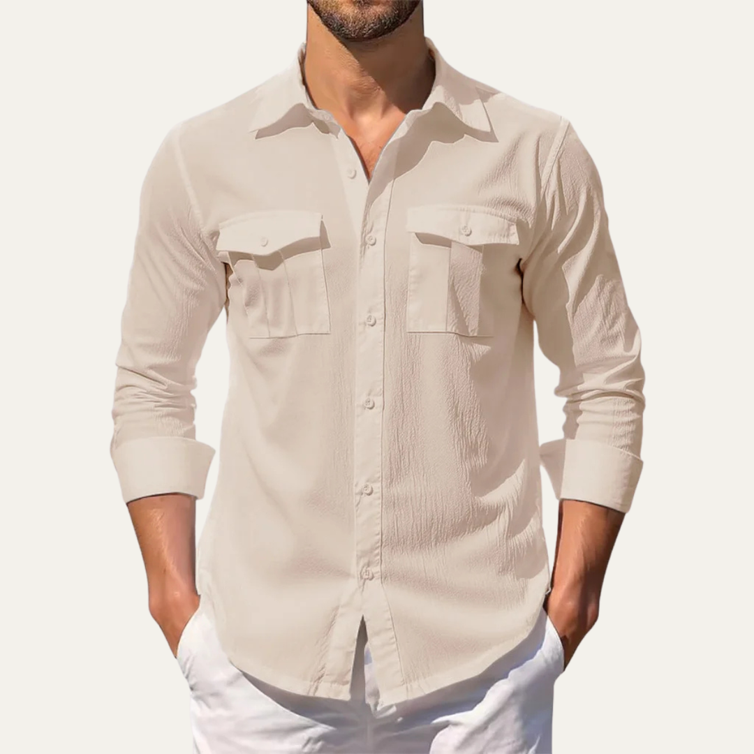 La chemise décontractée en lin pour homme Hillcrest Ridge à double poche