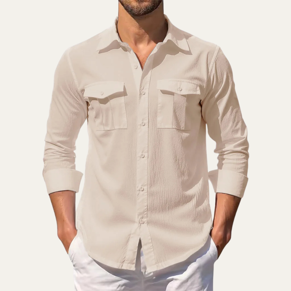 La chemise décontractée en lin pour homme Hillcrest Ridge à double poche