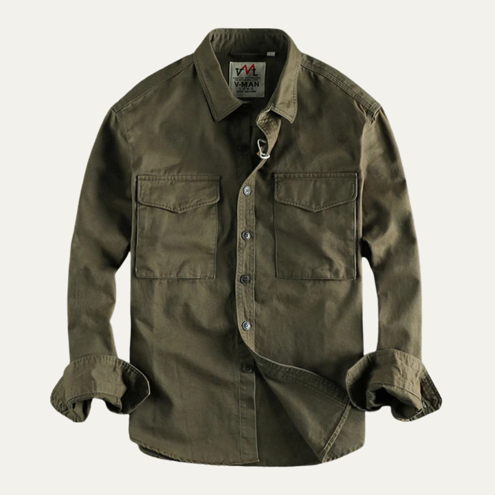 La Veste Chemise Cargo Vintage en Toile pour Homme Bellwood