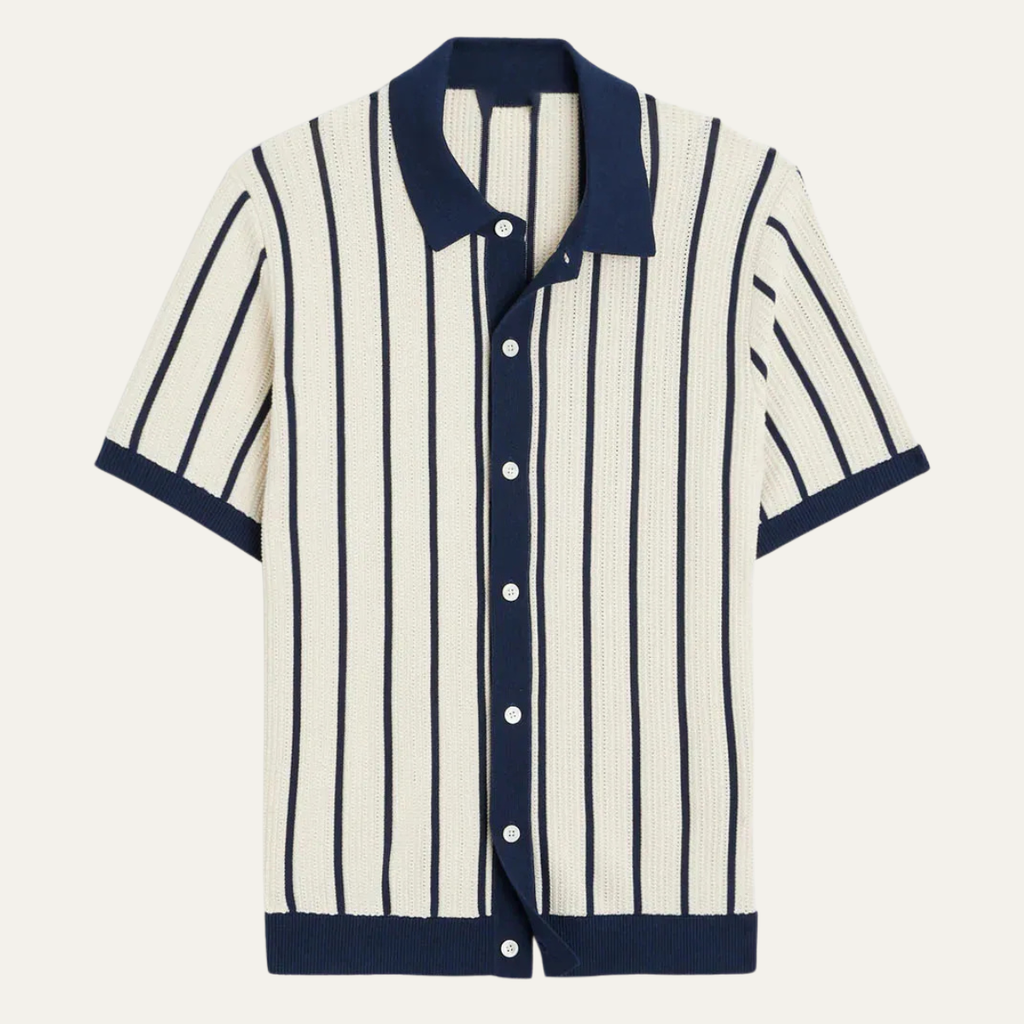 La Chemise Polo Tricotée Rayée Smart Casual pour Homme Belgravia