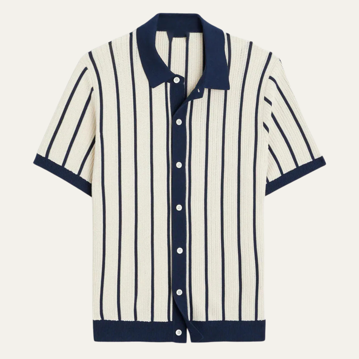 La Chemise Polo Tricotée Rayée Smart Casual pour Homme Belgravia