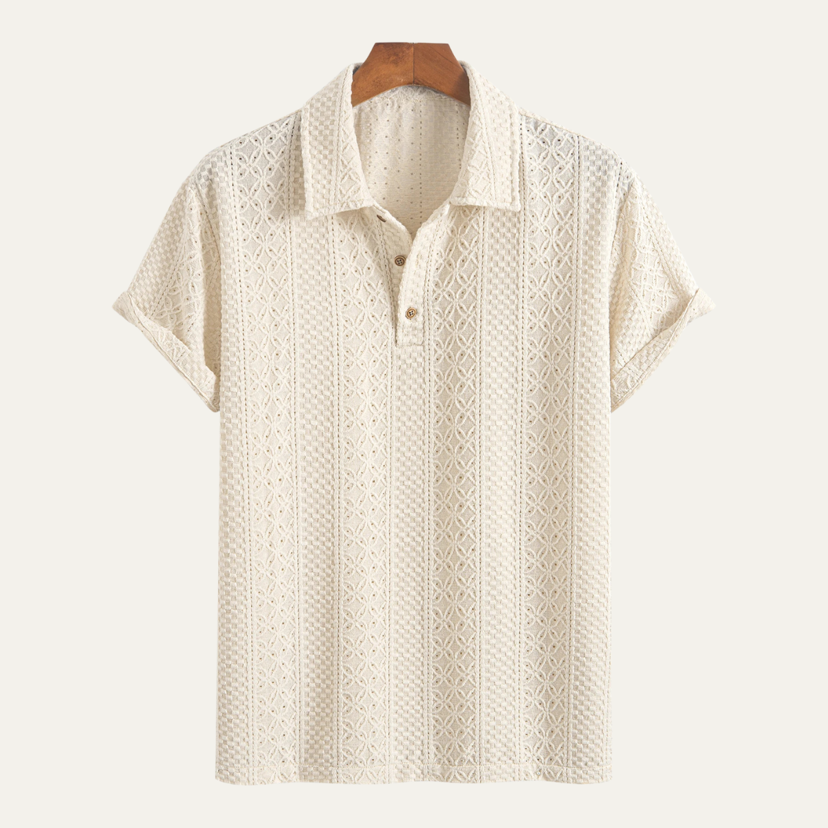 La chemise polo tricotée décontractée en jacquard texturé pour homme Havencrest