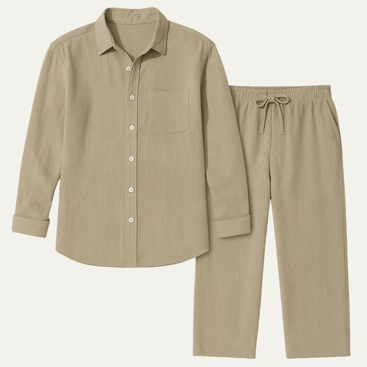 Le Set Chemise en Lin et Pantalons à Cordon pour Hommes de Birmingham – Tenue d&