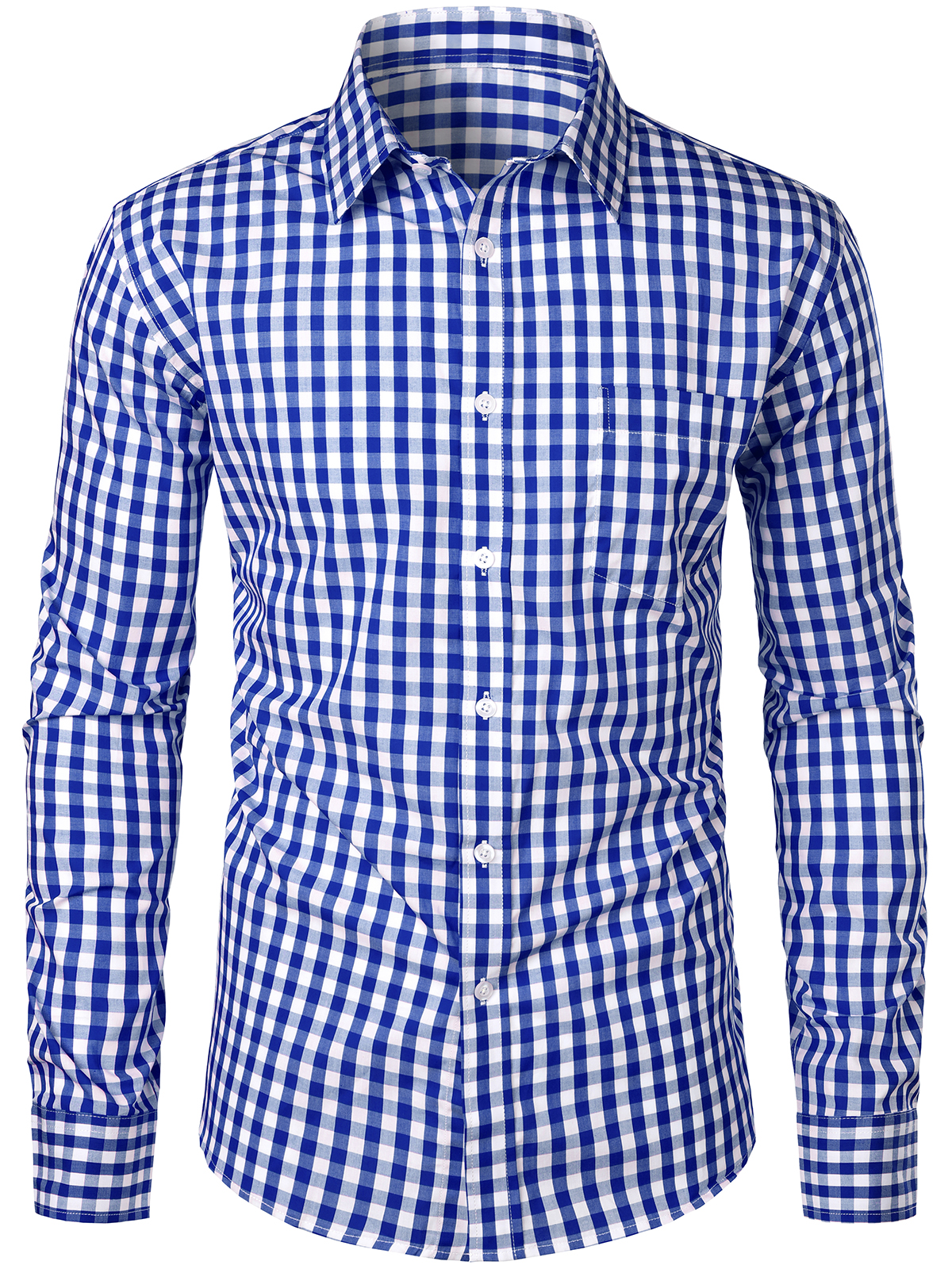 Chemise coupe classique en coton à carreaux