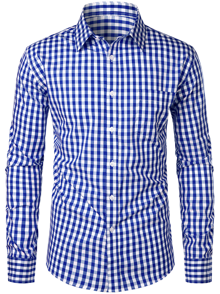 Chemise coupe classique en coton à carreaux