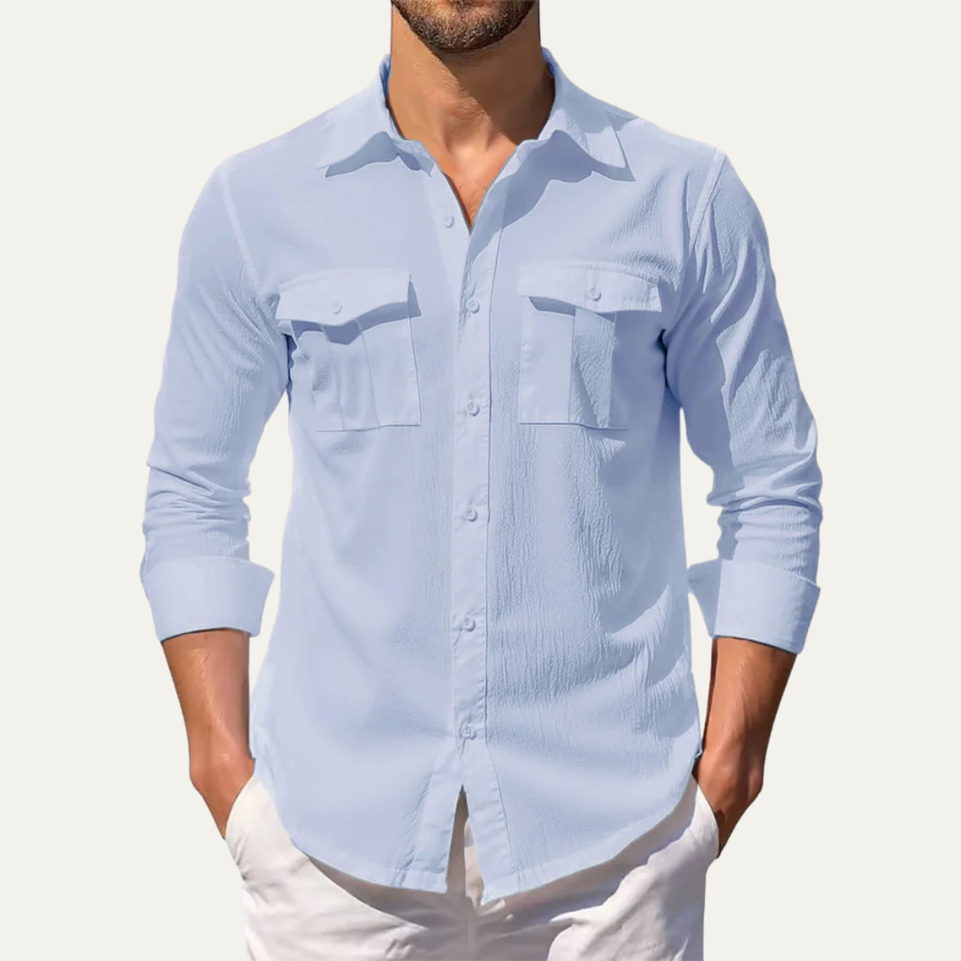 La chemise décontractée en lin pour homme Hillcrest Ridge à double poche
