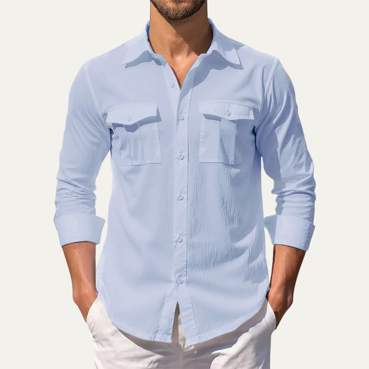 La chemise décontractée en lin pour homme Hillcrest Ridge à double poche