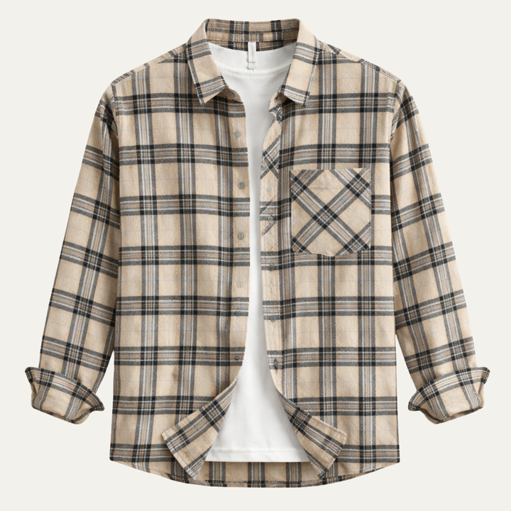 Chemise en coton brossé à carreaux vintage pour homme Southgate