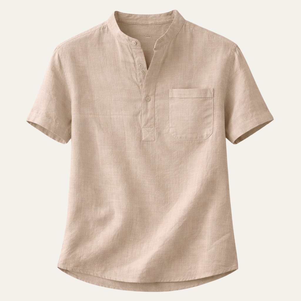 La chemise Henley décontractée en coton et lin pour homme Hillgate