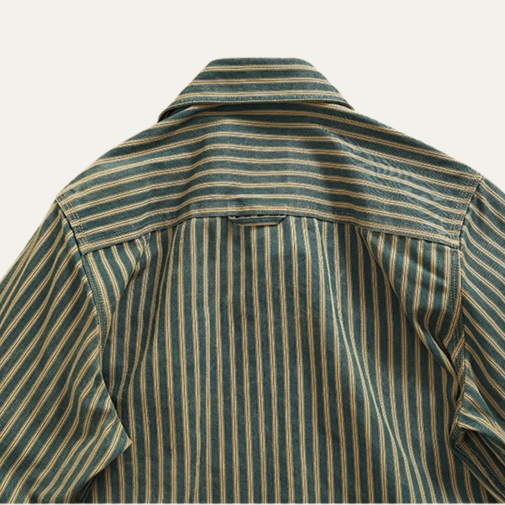 La chemise en denim à rayures verticales nostalgique pour homme Willowfall