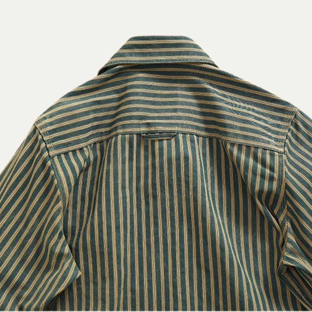 La chemise en denim à rayures verticales nostalgique pour homme Willowfall