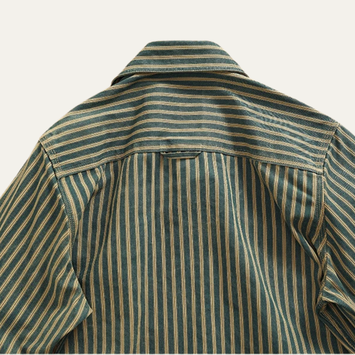 La chemise en denim à rayures verticales nostalgique pour homme Willowfall