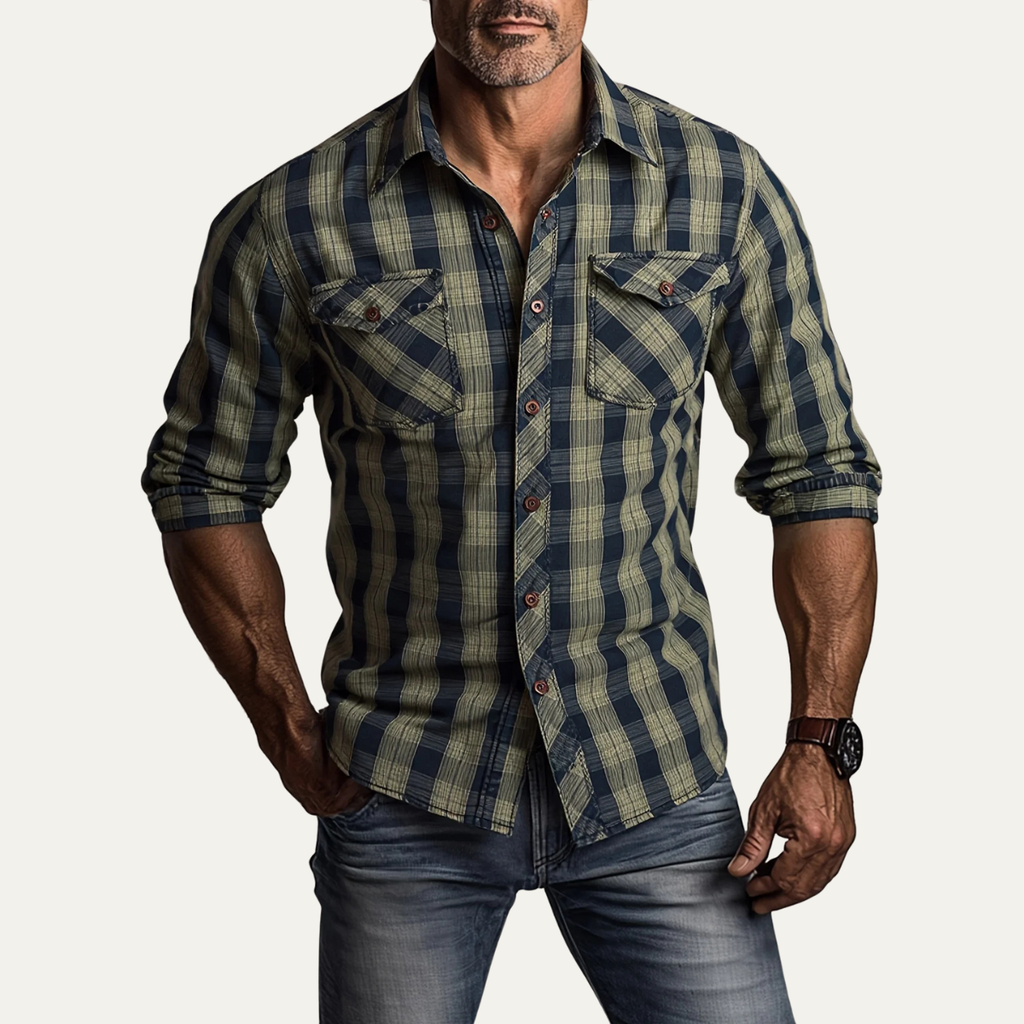 La Chemise Veste en Denim à Carreaux Vintage pour Homme Hawthorne Creek