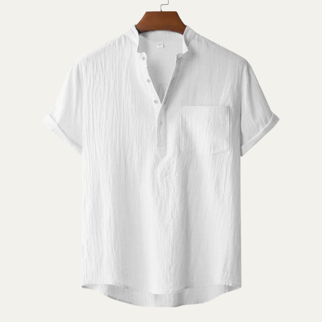 La Chemise Henley en Lin et Coton Respirant pour Homme Paddington