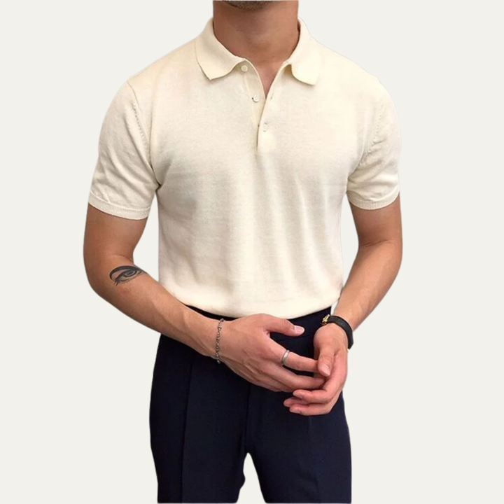 La chemise polo tricotée décontractée d&