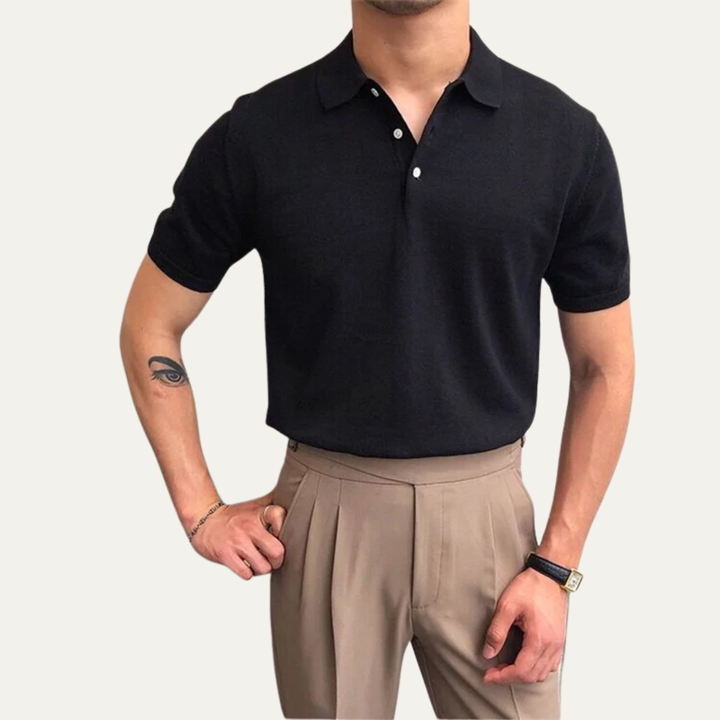 La chemise polo tricotée décontractée d&