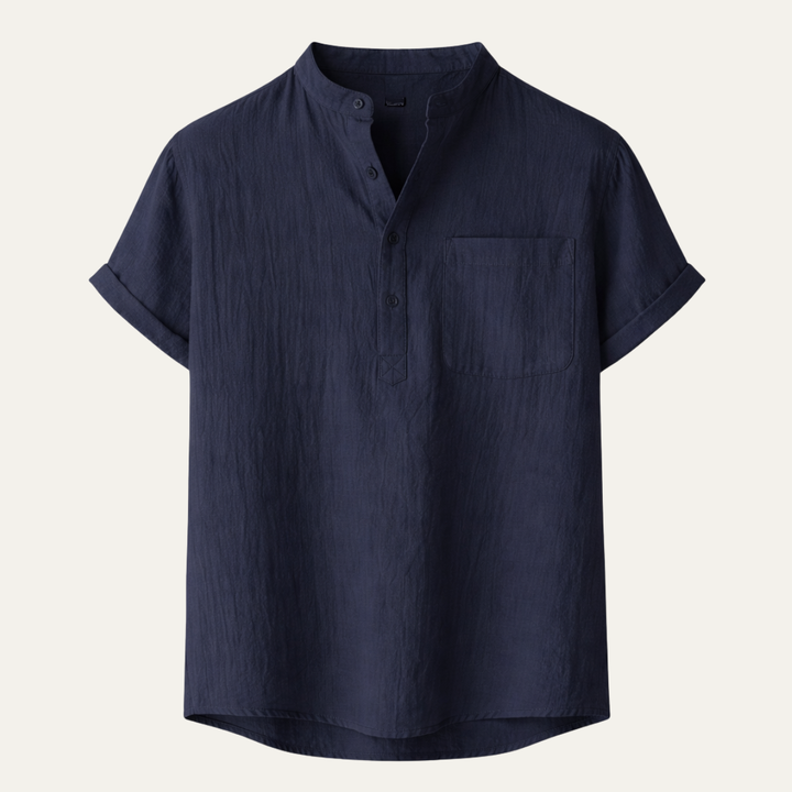 La Chemise Henley en Lin et Coton Respirant pour Homme Paddington