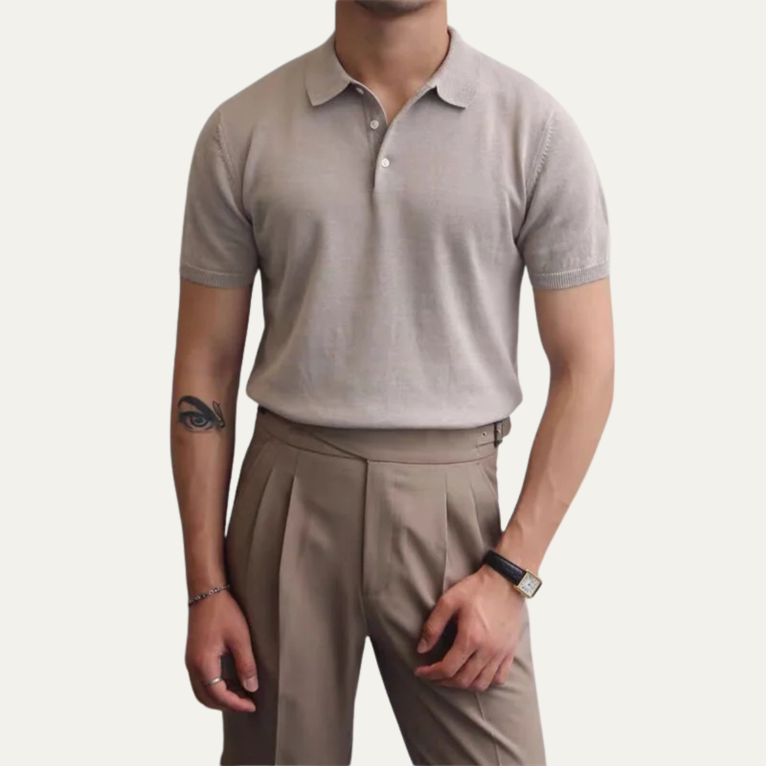 La chemise polo tricotée décontractée d&