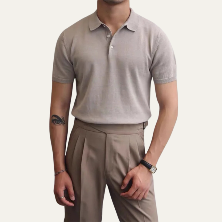 La chemise polo tricotée décontractée d&