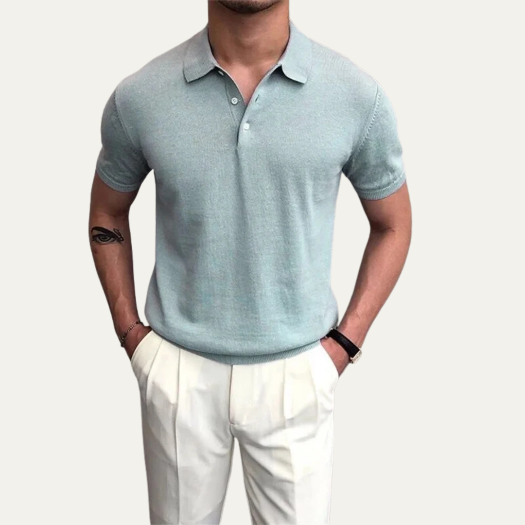La chemise polo tricotée décontractée d&