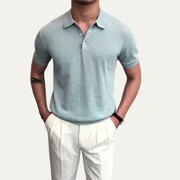 La chemise polo tricotée décontractée d&