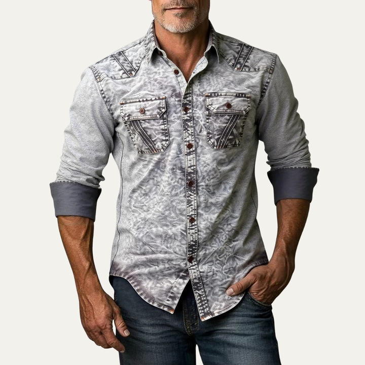 La Chemise en Jean Vintage à Boutons pour Hommes Windcrest