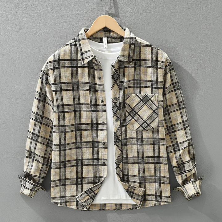 Chemise en coton brossé à carreaux vintage pour homme Southgate