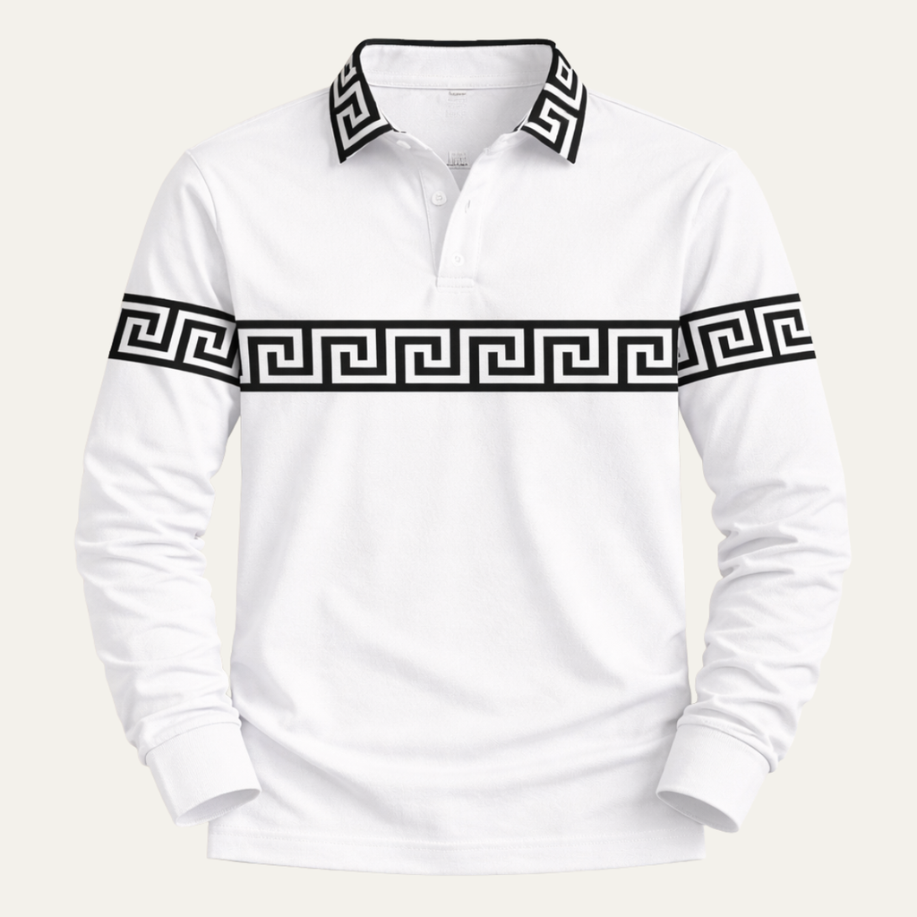 Le polo décontracté slim fit pour homme à imprimé clé grec Ortisei