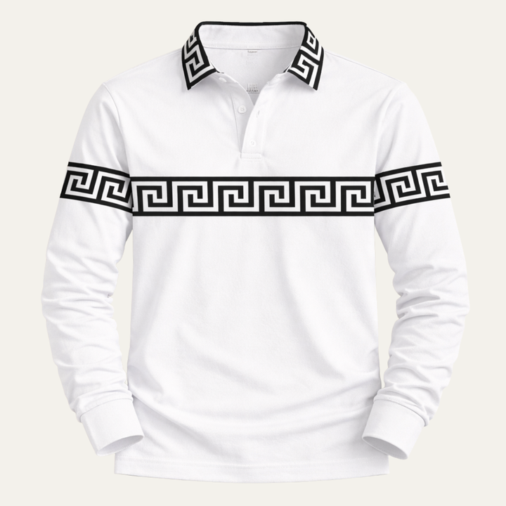 Le polo décontracté slim fit pour homme à imprimé clé grec Ortisei