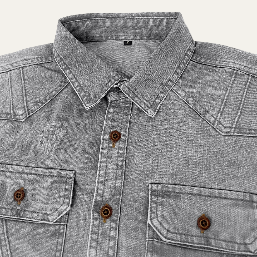 Chemise en Denim Décontractée pour Homme Millridge avec Poches Doubles