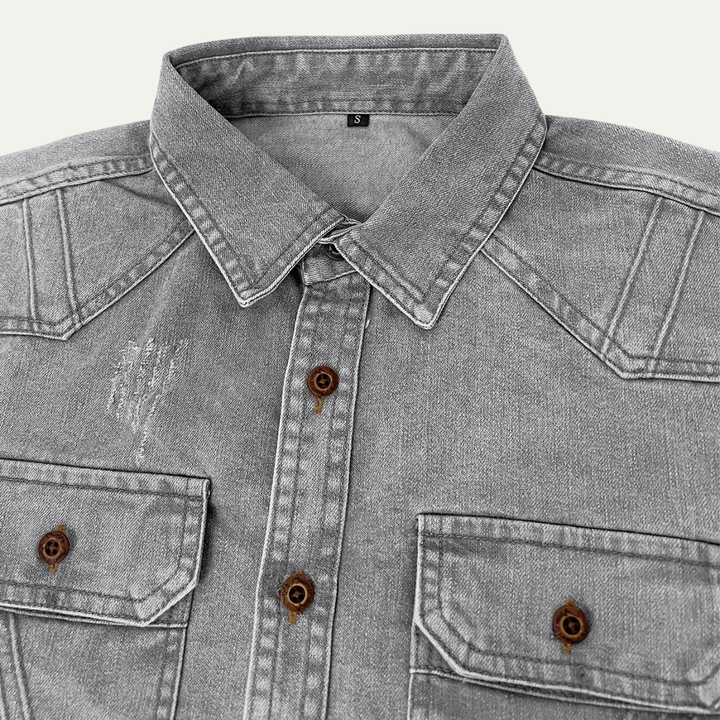 Chemise en Denim Décontractée pour Homme Millridge avec Poches Doubles