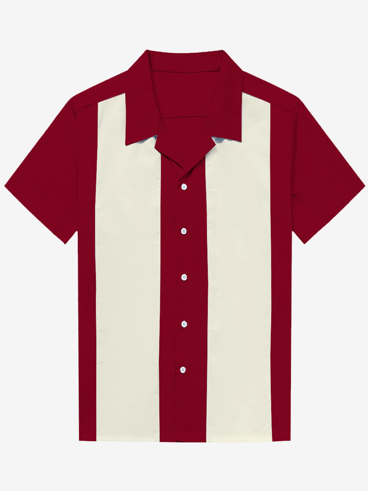 Chemise à Manches Courtes Rétro des Années 50 avec Col Cubain pour Homme en Bleu